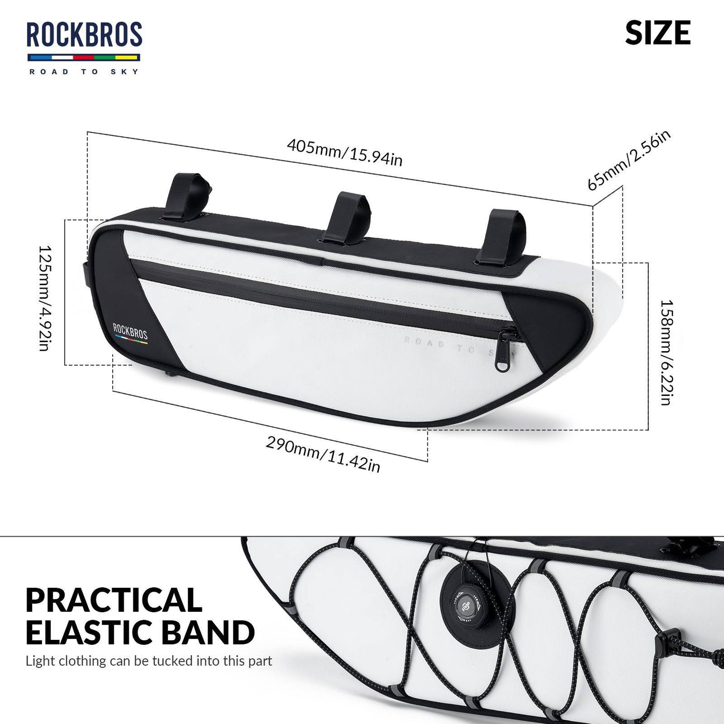 ROAD TO SKY Reflektierende Wasserdichte Fahrrad 2L Dreieckstasche