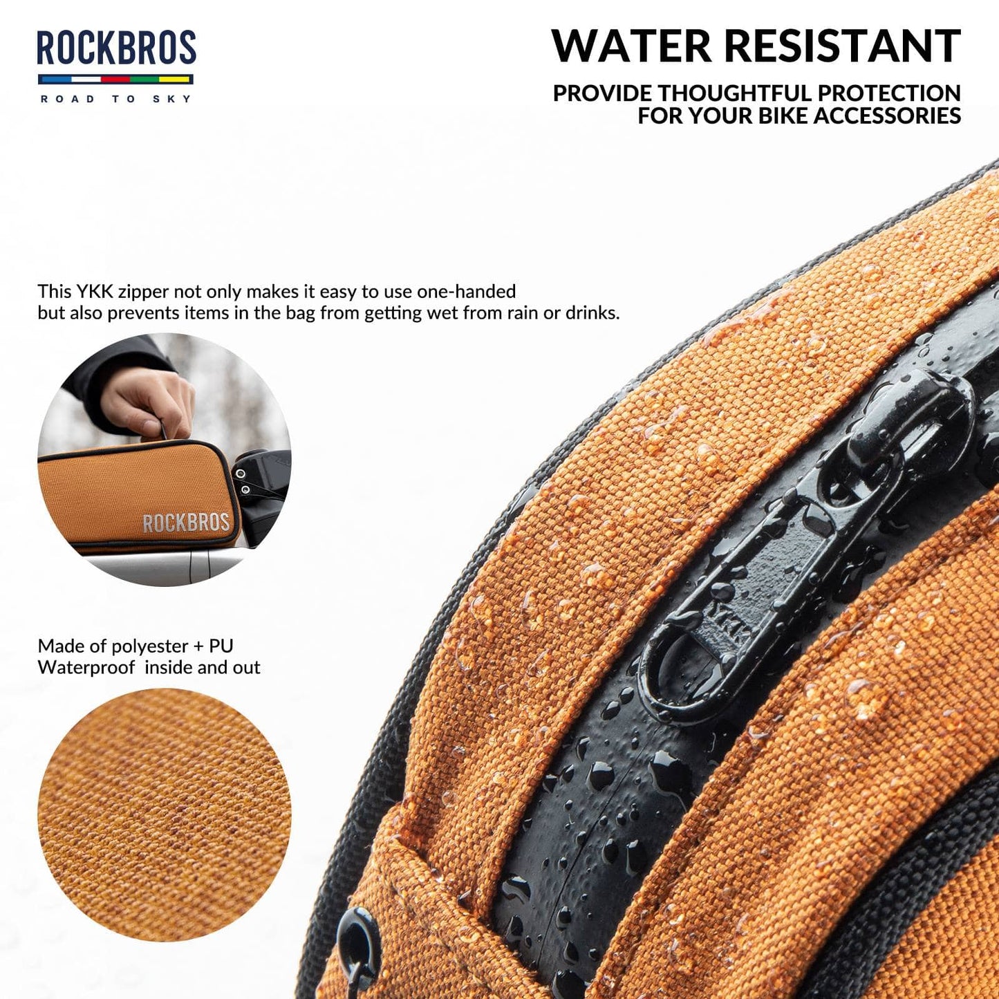 ROAD TO SKY Reflektierende Wasserabweisende Fahrrad Oberrohrtasche