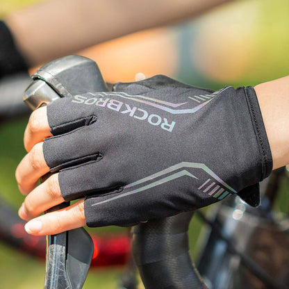 ROCKBROS Bunte reflektierende Kurzfingerhandschuhe