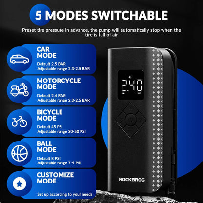 Mini Elektrische Luftpumpe 7-150PSI 5 Modi