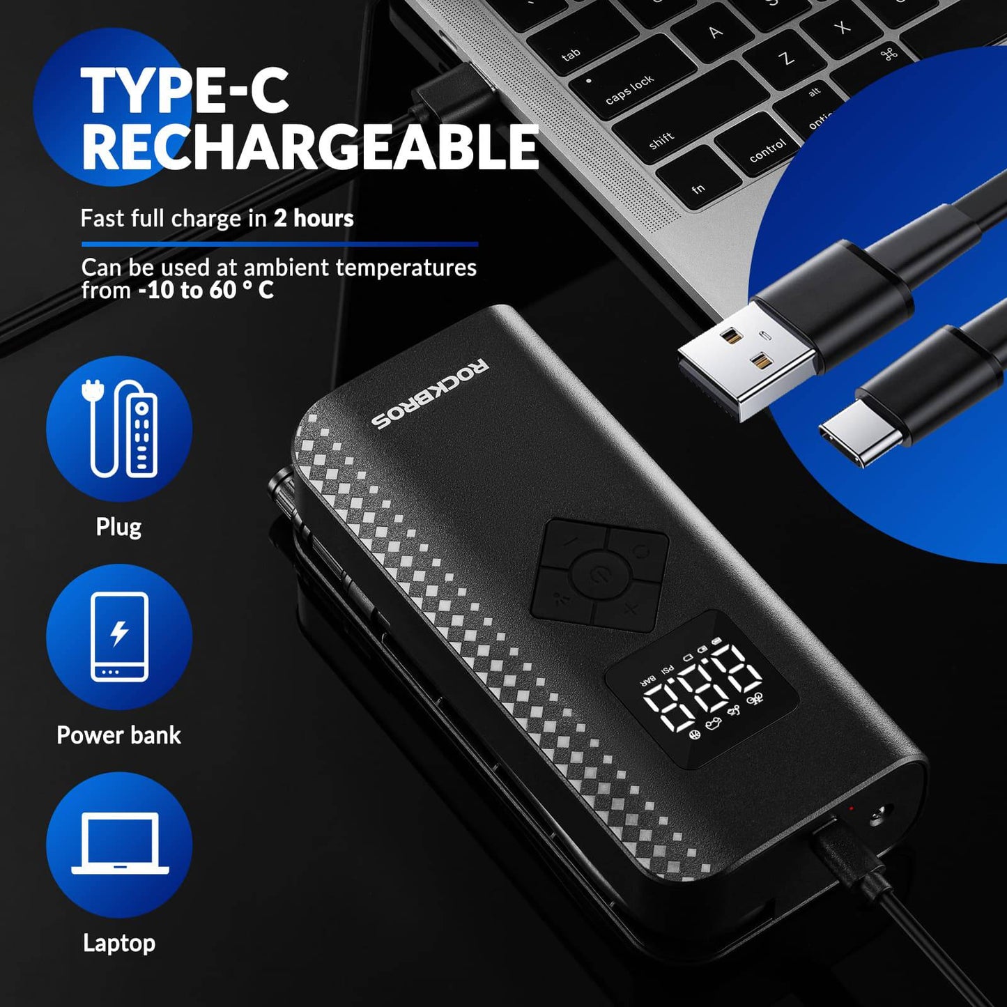 Mini Elektrische Luftpumpe 7-150PSI 5 Modi