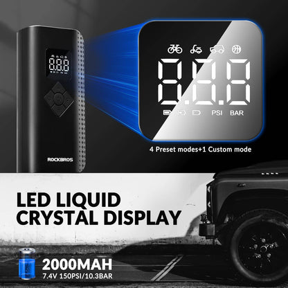 Mini Elektrische Luftpumpe 7-150PSI 5 Modi