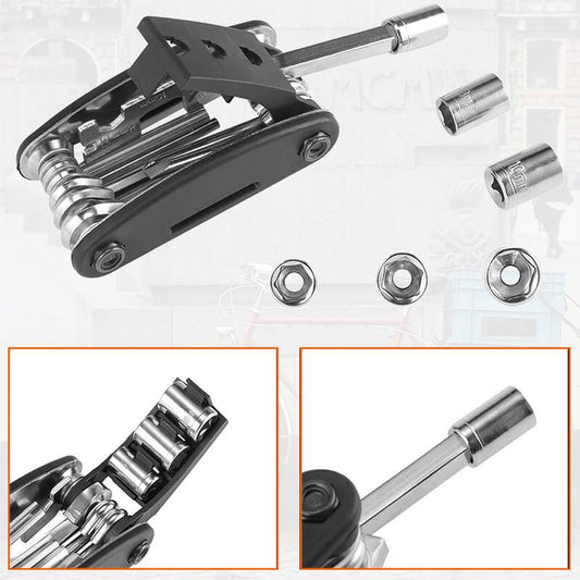 ROCKBROS Fahrrad Multifunktionswerkzeug 16 in 1 Reparatur Werkzeug– Steckschlüssel-Variante