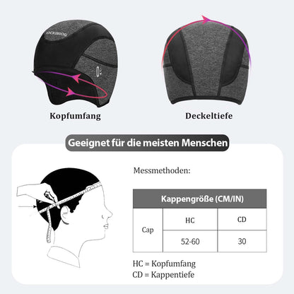 ROCKBROS Fahrrad Mütze Wintermütze mit Brille-Loch Winddicht Helmmütze