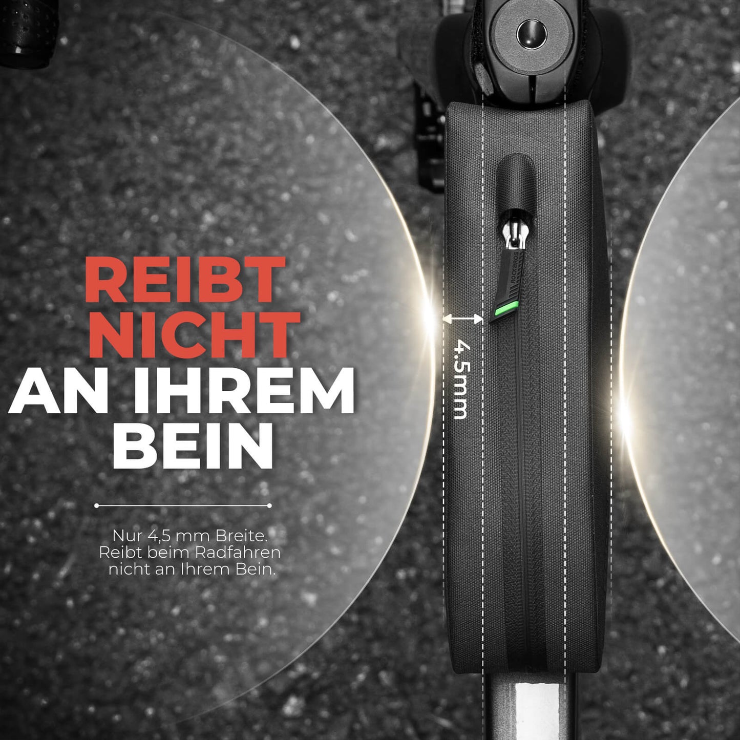 ROCKBROS Fahrrad Rahmentasche wasserdicht Staubfest Schwarz 1L/1,6 L