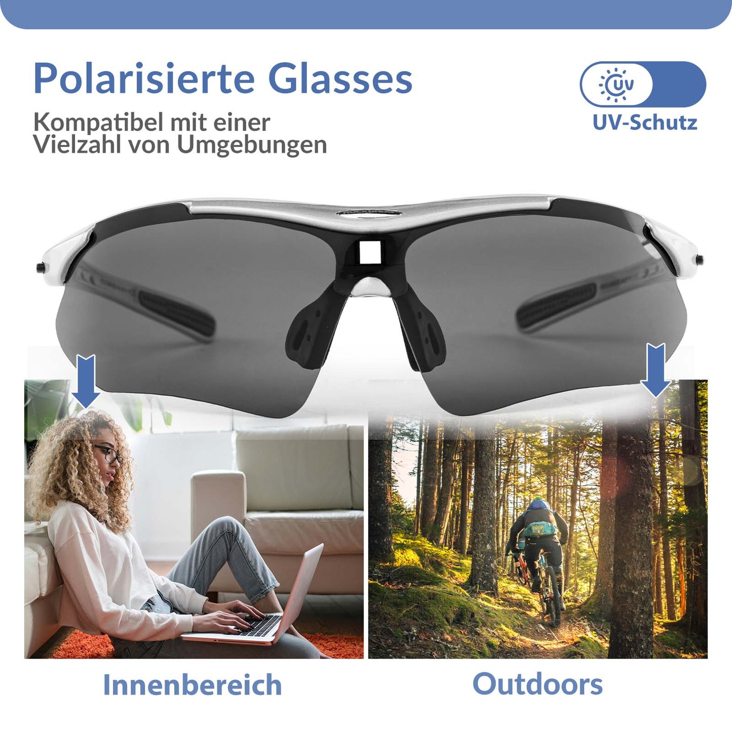 ROCKBROS Fahrradbrille Polarisiert Brille Sonnenbrille UV400 Schutz