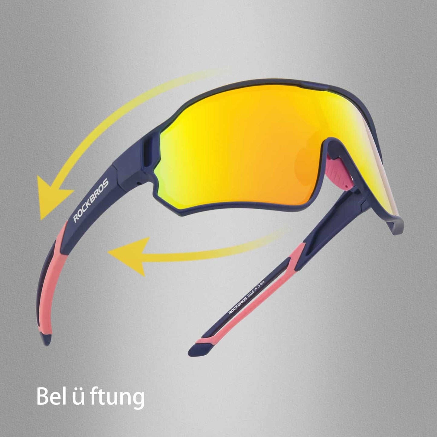 ROCKBROS Fahrradbrille Polarisierte Sportsbrille mit UV-Schutz