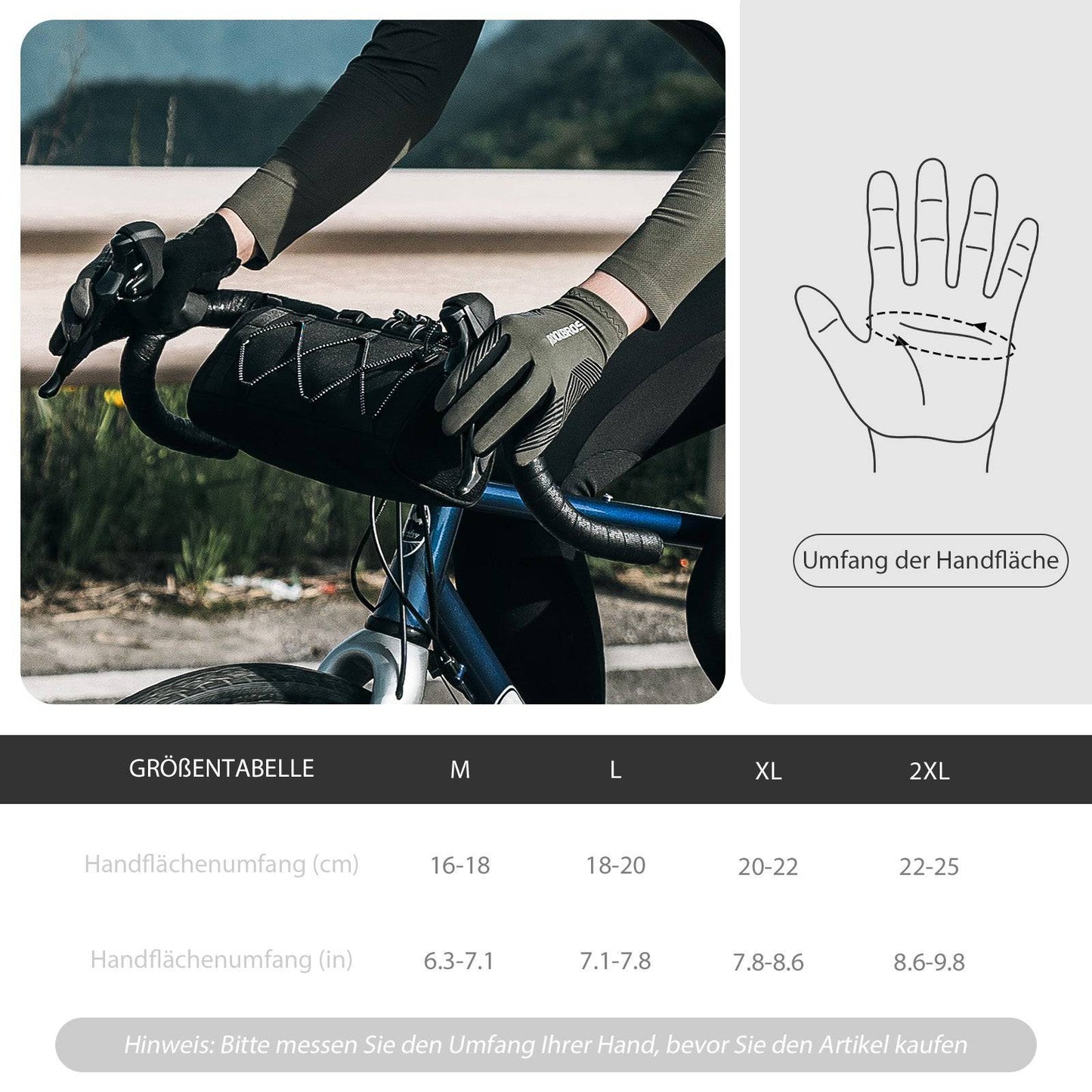 ROCKBROS Fahrradhandschuhe Damen/Herren Touchscreen Anti-Rutsch Dünne