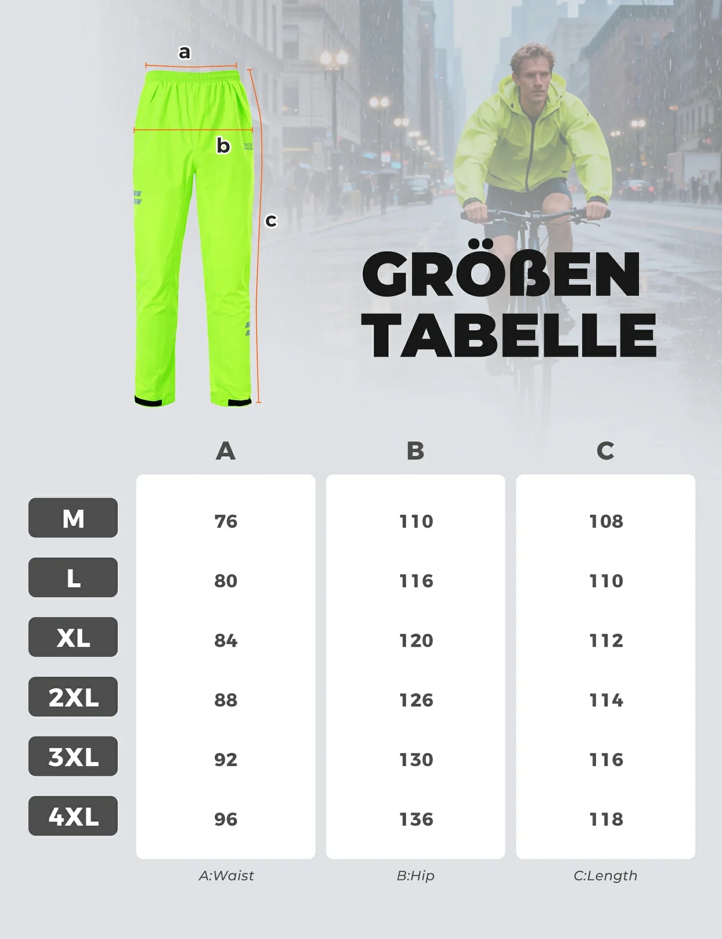 ROCKBROS Fahrradhose Herren Lang Wasserdicht