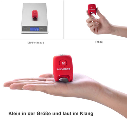 ROCKBROS Fahrradklingel Elektronisch Glocke IPX4 Wasserdicht