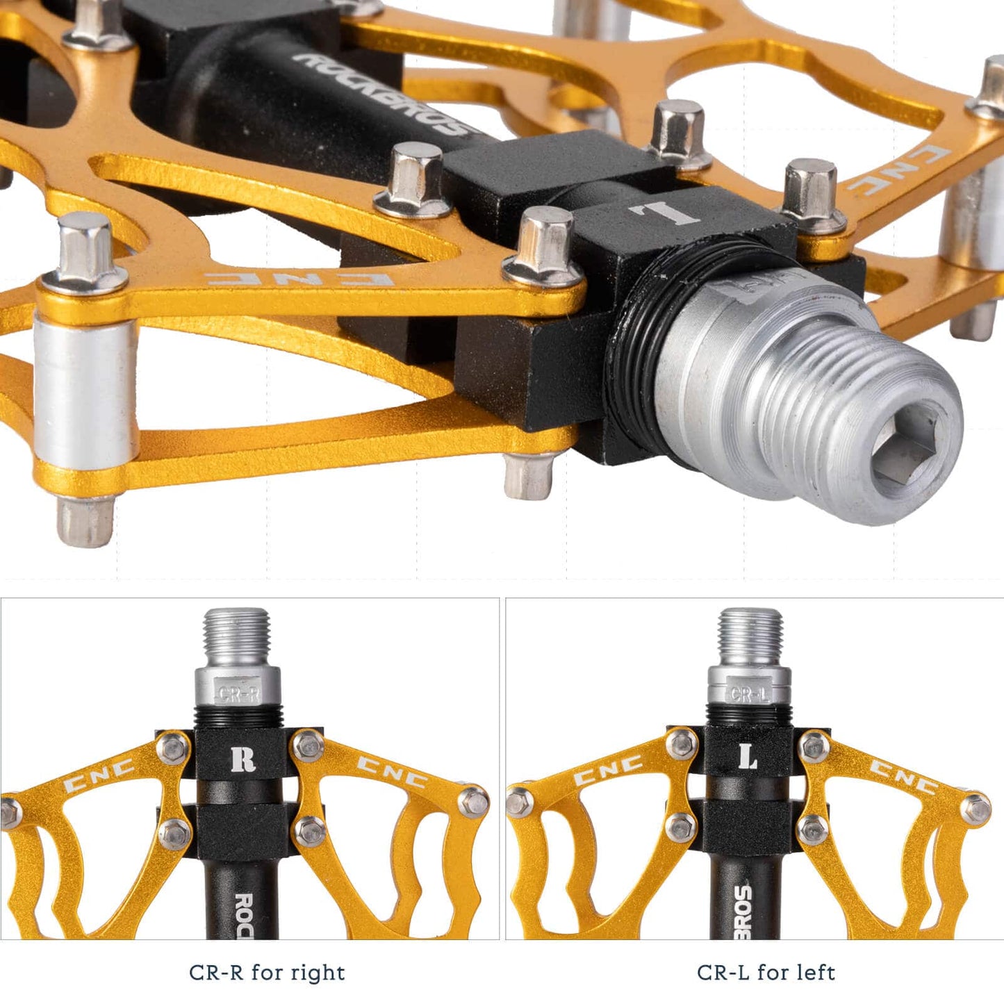 ROCKBROS Fahrradpedale 9/16 Zoll CNC Aluminium mit abgedichteten Lagern