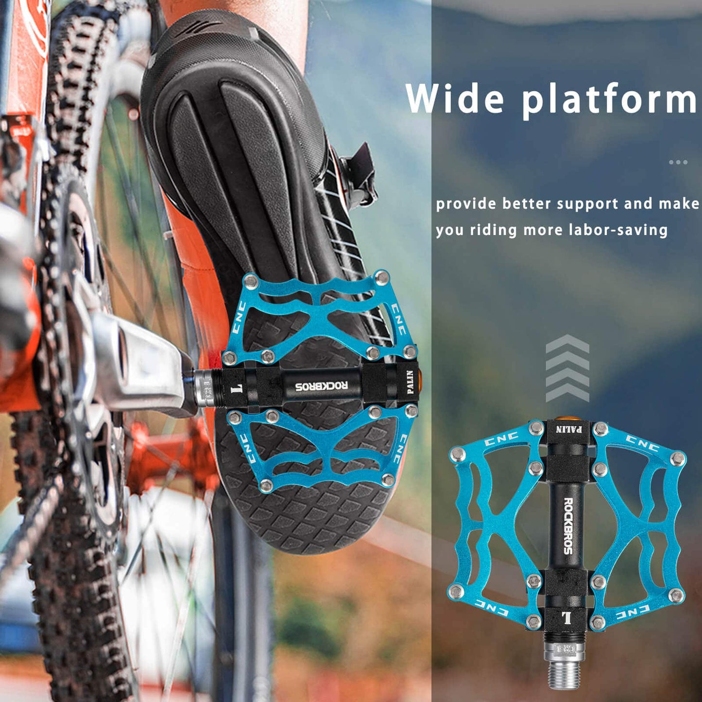 ROCKBROS Fahrradpedale 9/16 Zoll CNC Aluminium mit abgedichteten Lagern