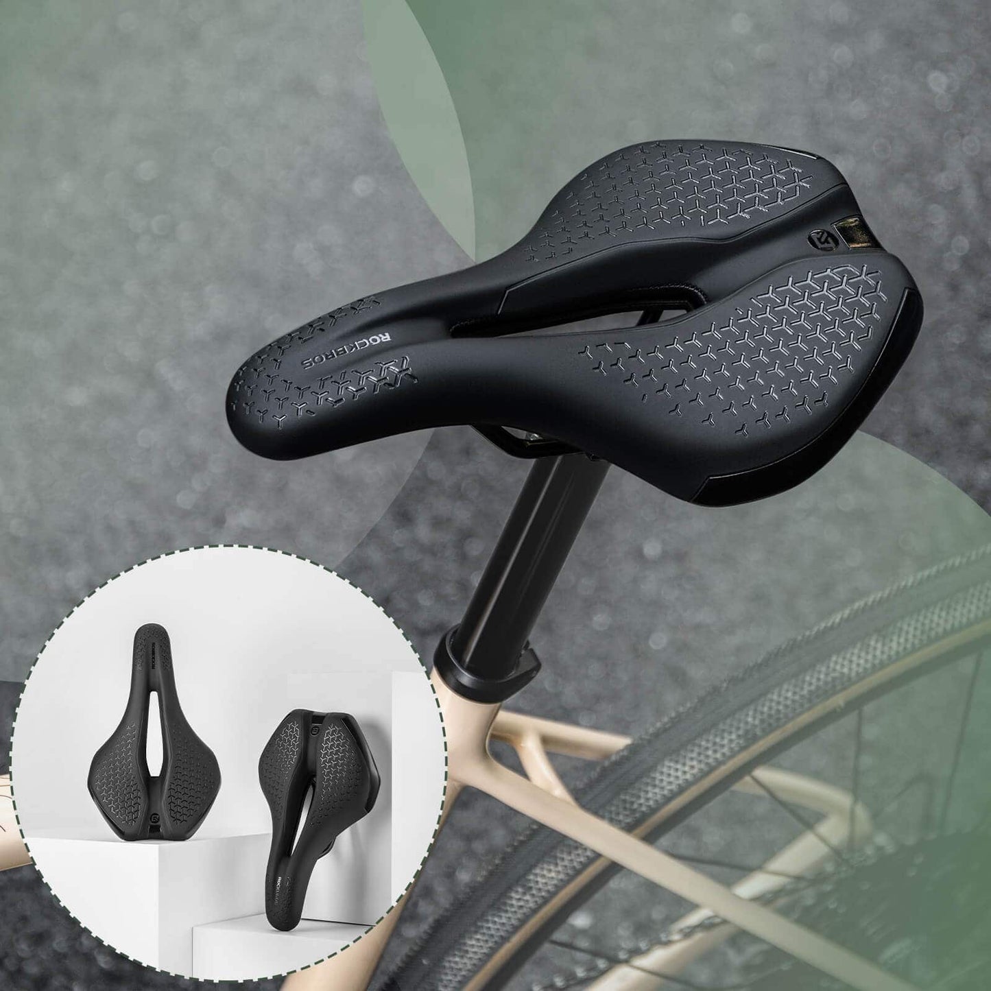 ROCKBROS Fahrradsattel Bequem Hohl Ergonomisch Fahrradsitz Anti-Rutsch