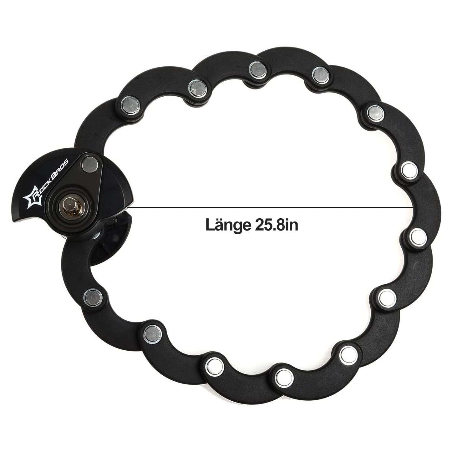 ROCKBROS Fahrradschloss Faltschloss 70 cm Lang Schwarz