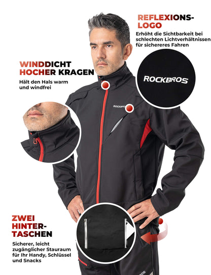 ROCKBROS Winter Jacke Herren Windschutz