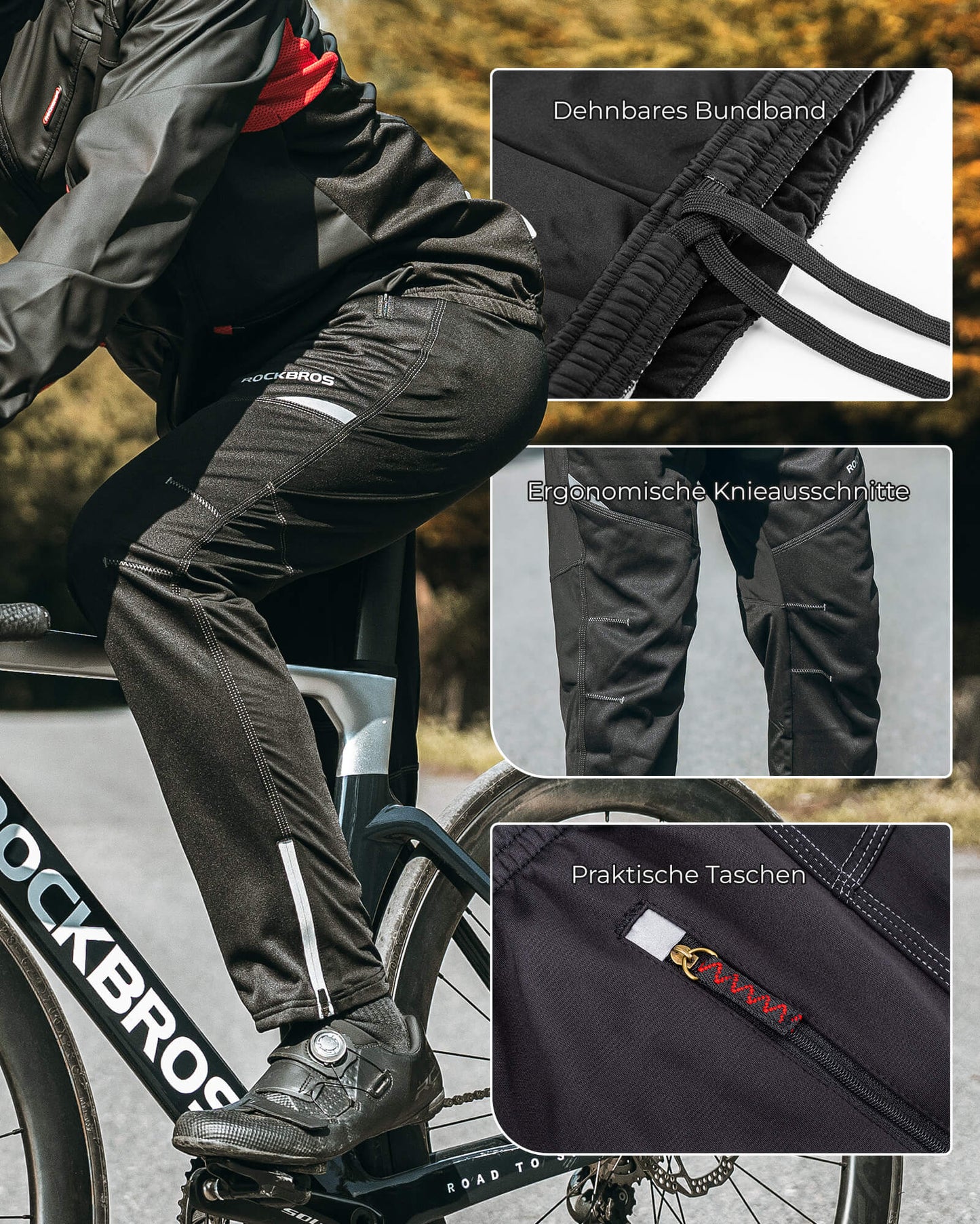 ROCKBROS Winter Radhose Herren Windschutz