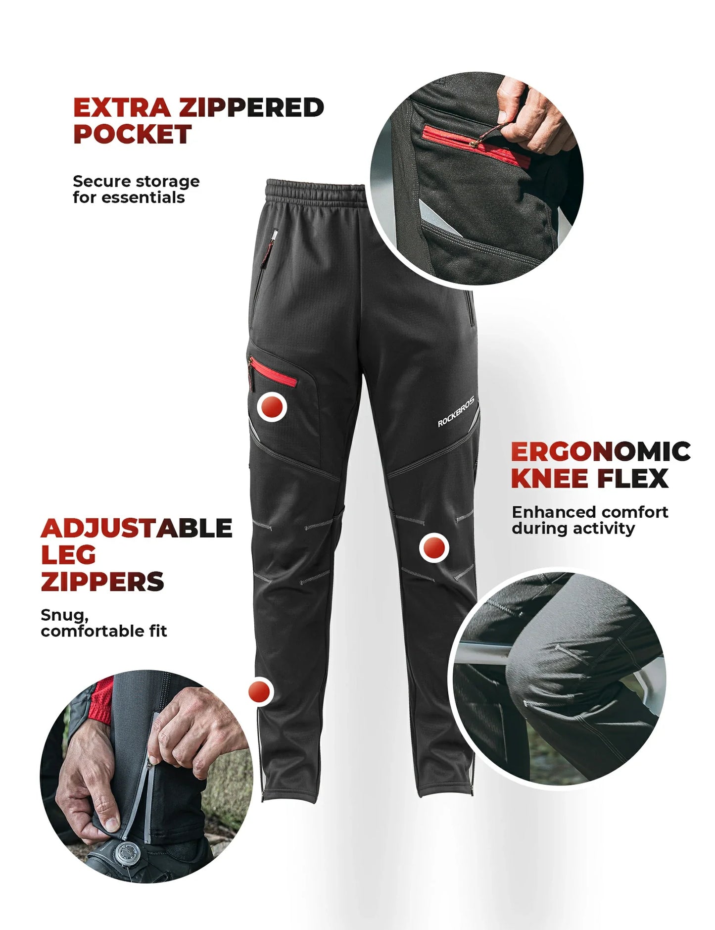 ROCKBROS Winter Jacke / Hose Herren Windschutz Radsportanzug