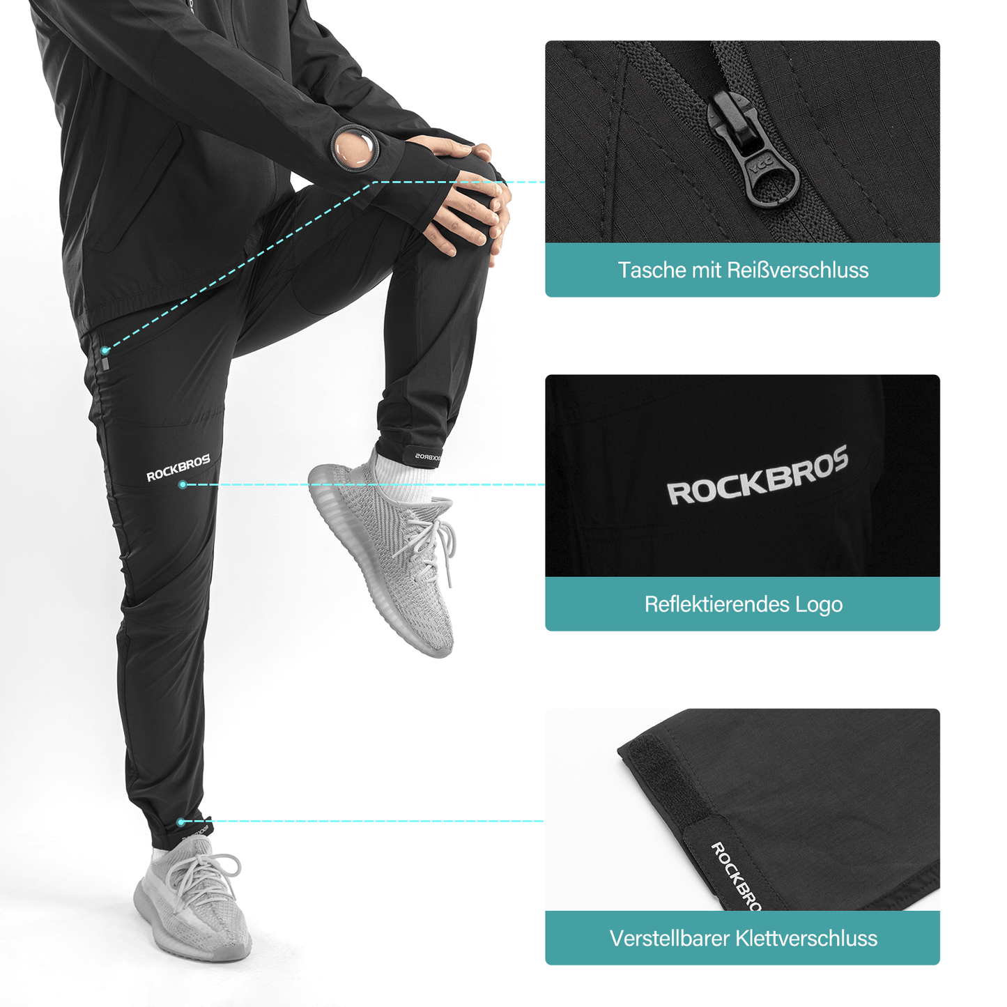 ROCKBROS Herren Softshell Jacke & Hose atmungsaktiv Fahrradanzug