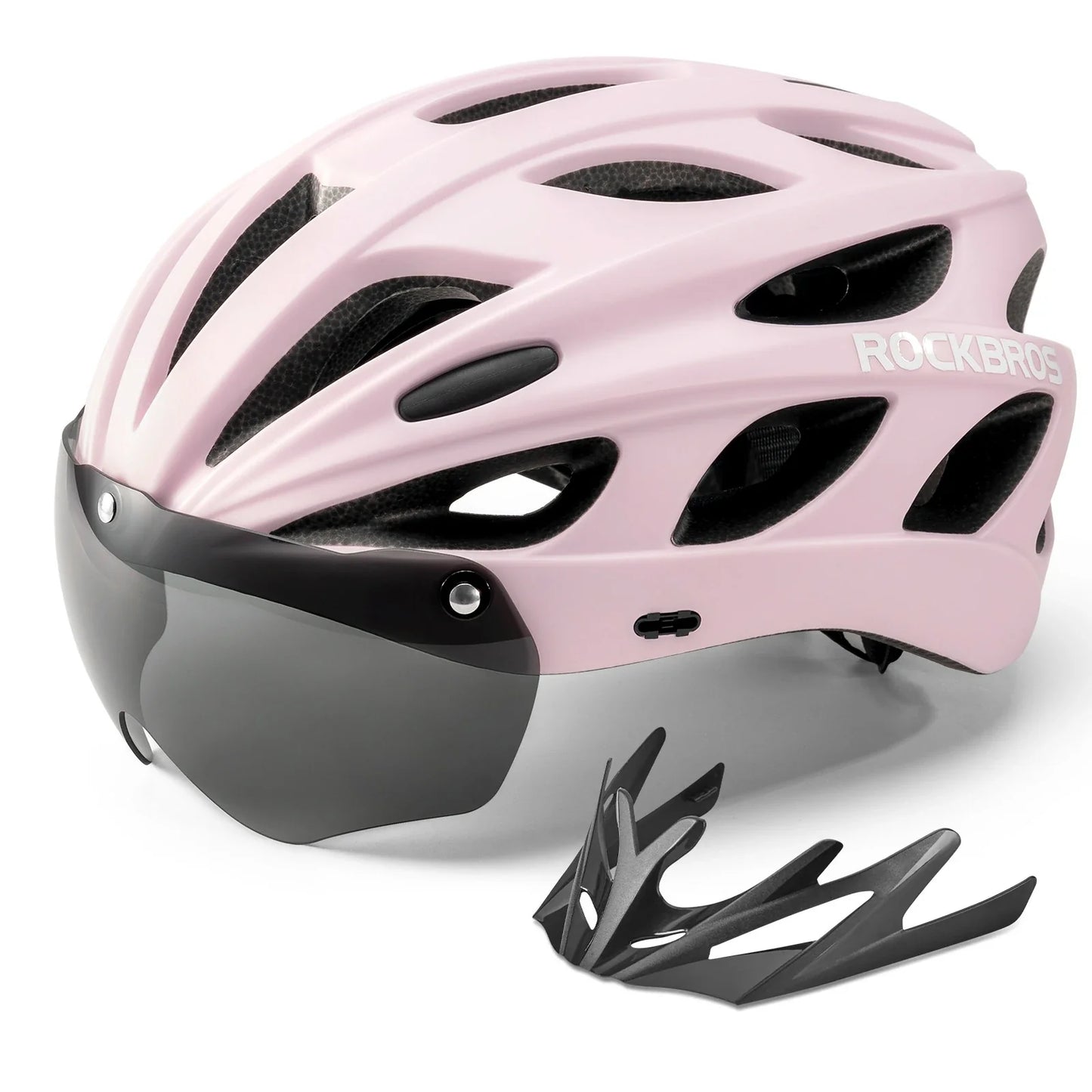 ROCKBROS Kinder Fahrradhelm mit integrierter abnehmbarer Magnetbrillen & Visier