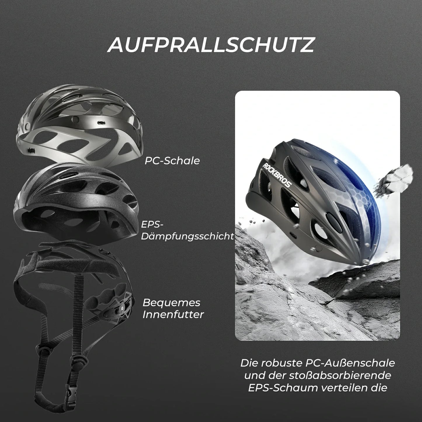 ROCKBROS Kinder Fahrradhelm mit integrierter abnehmbarer Magnetbrillen & Visier
