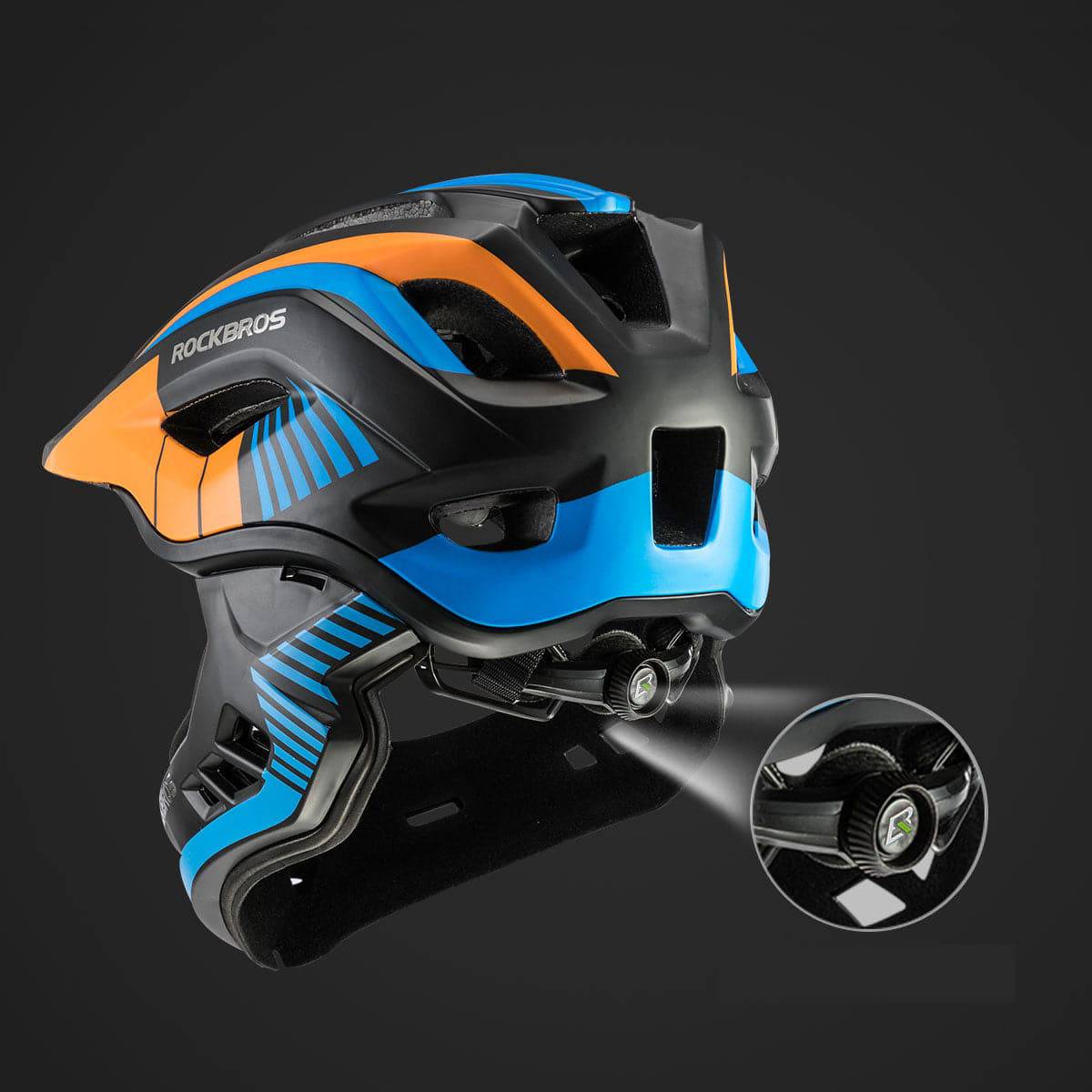 ROCKBROS Kinder helm Integriert Fahrradhelm mit Abnehmbarem Kinnschutz