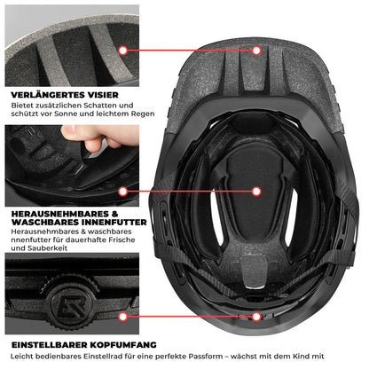 ROCKBROS Kinderhelm Cartoon Integralhelm mit abnehmbarem Kinnschutz