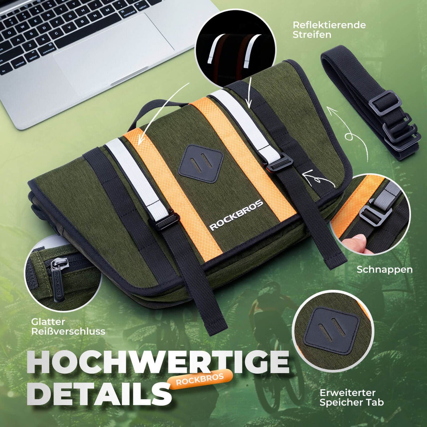 ROCKBROS Lenkertasche Fahrradtasche mit Schultergurt 4L Fronttasche