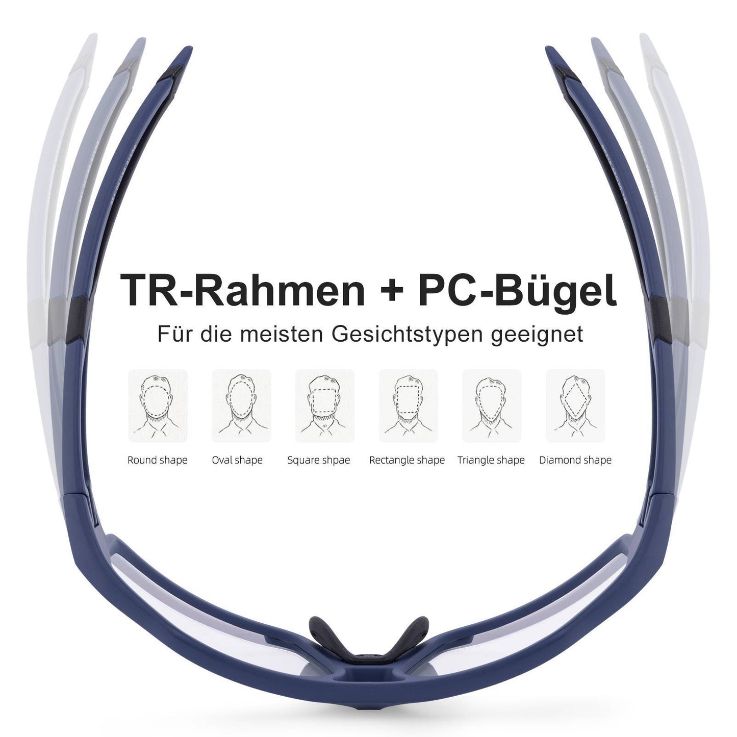 ROCKBROS Photochrome Sonnenbrille für Outdoor-Aktivitäten Unisex