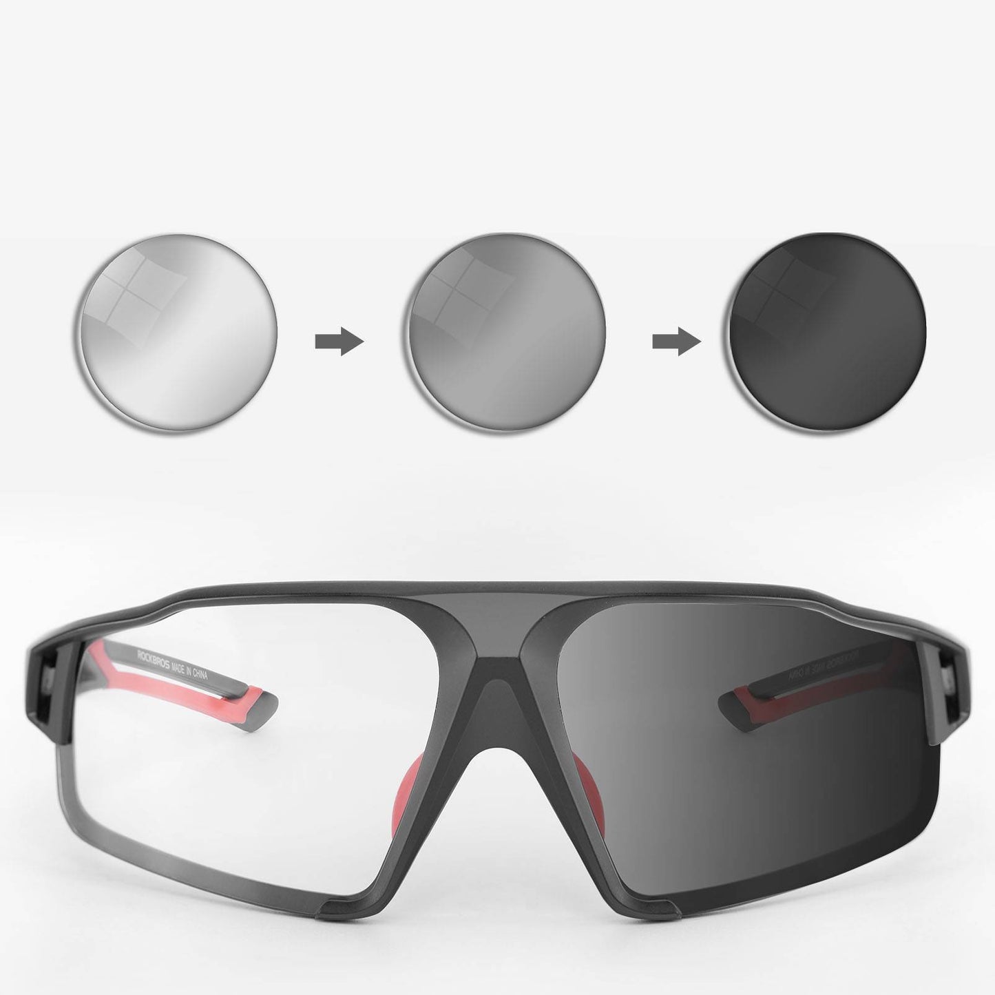 ROCKBROS Photochrome Sonnenbrille für Outdoor-Aktivitäten Unisex