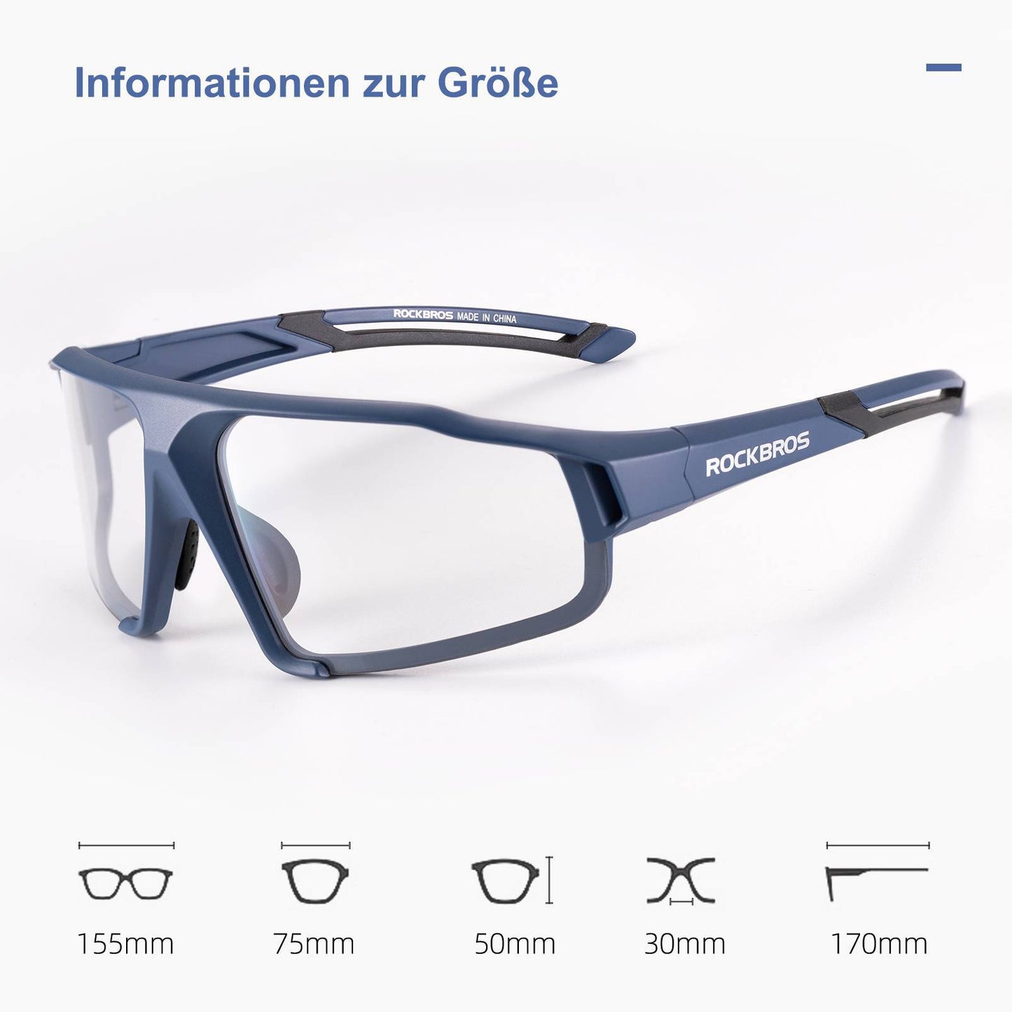 ROCKBROS Photochrome Sonnenbrille für Outdoor-Aktivitäten Unisex