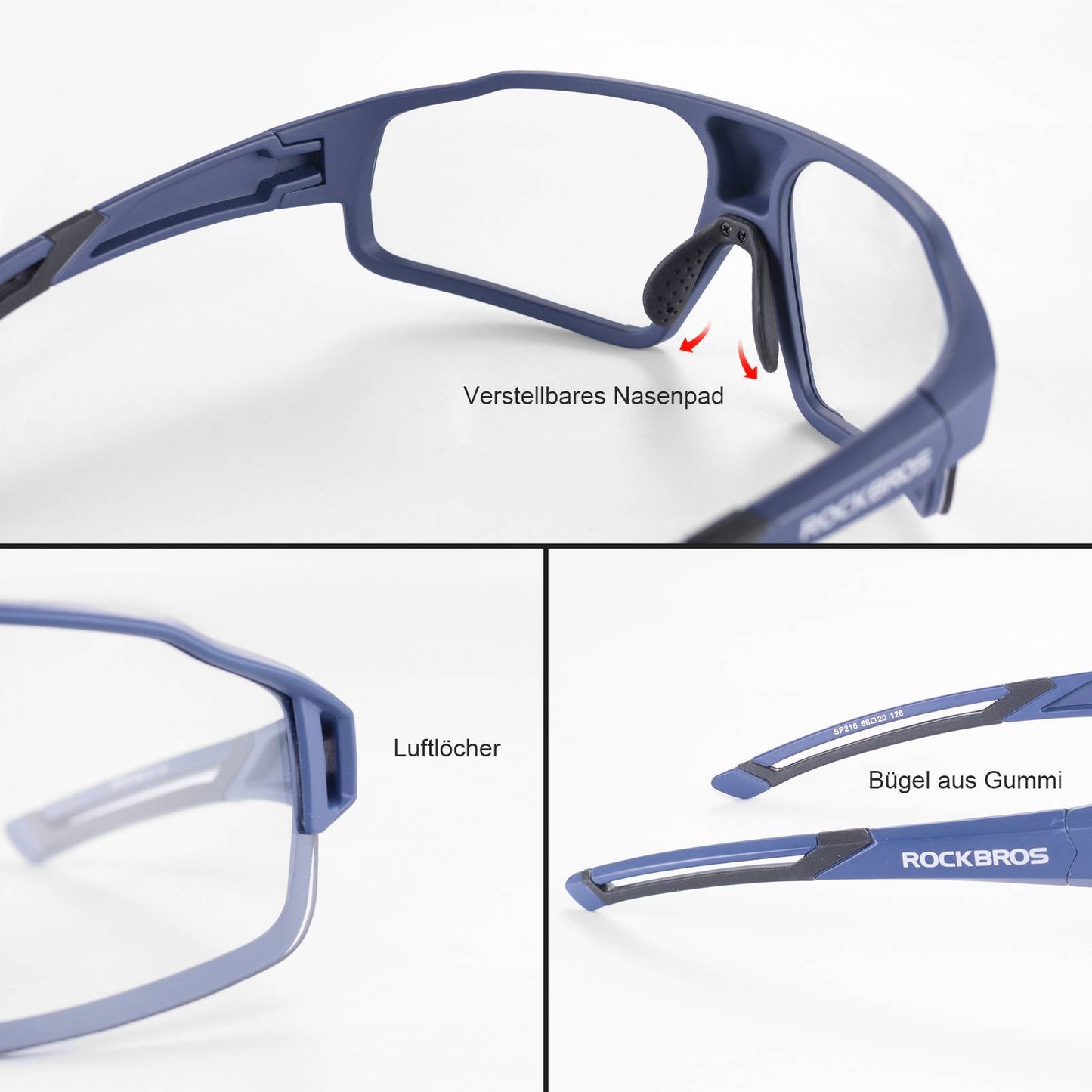 ROCKBROS Photochrome Sonnenbrille für Outdoor-Aktivitäten Unisex