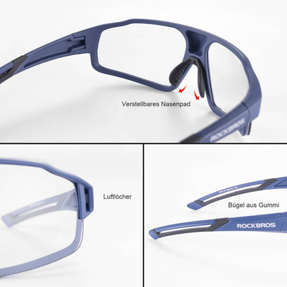 ROCKBROS Photochrome Sonnenbrille für Outdoor-Aktivitäten Unisex
