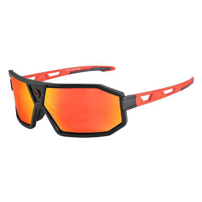 ROCKBROS Polarisierte Sonnenbrille Fahrradbrille Unisex Schwarz-Rot