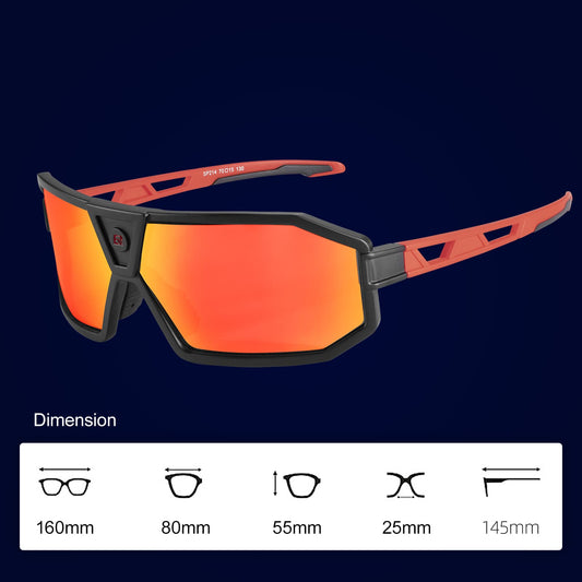 ROCKBROS Polarisierte Sonnenbrille Fahrradbrille Unisex Schwarz-Rot