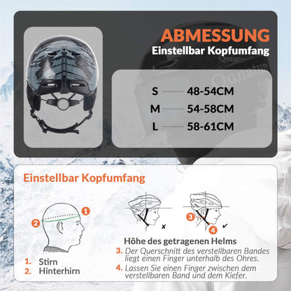ROCKBROS-Qunature Skihelm mit Ohrenschützern Schneehelm Winter für Skifahren