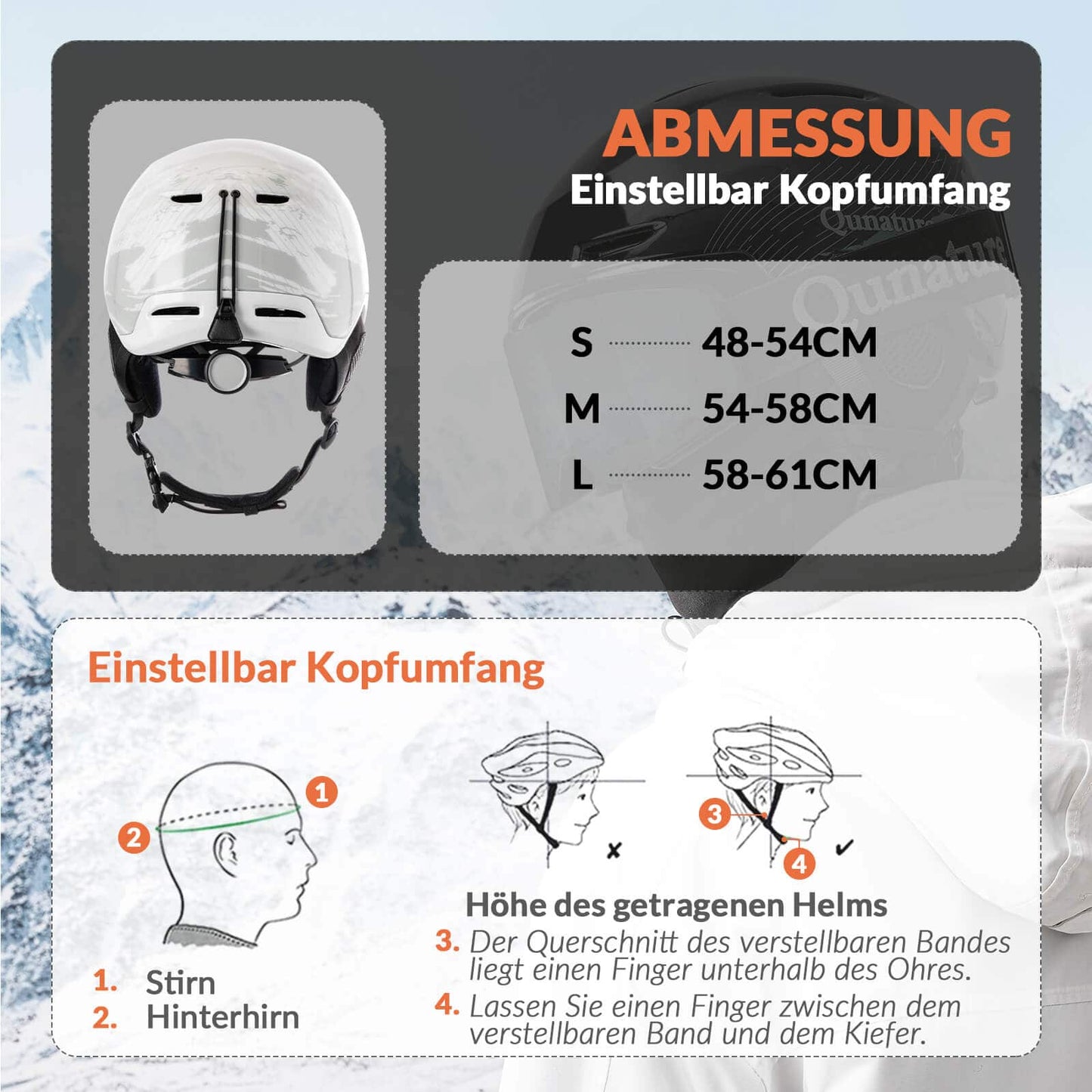 ROCKBROS-Qunature Skihelm mit Ohrenschützern Schneehelm Winter für Skifahren