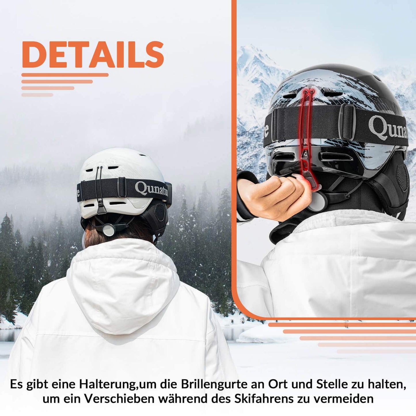 ROCKBROS-Qunature Skihelm mit Ohrenschützern Schneehelm Winter für Skifahren