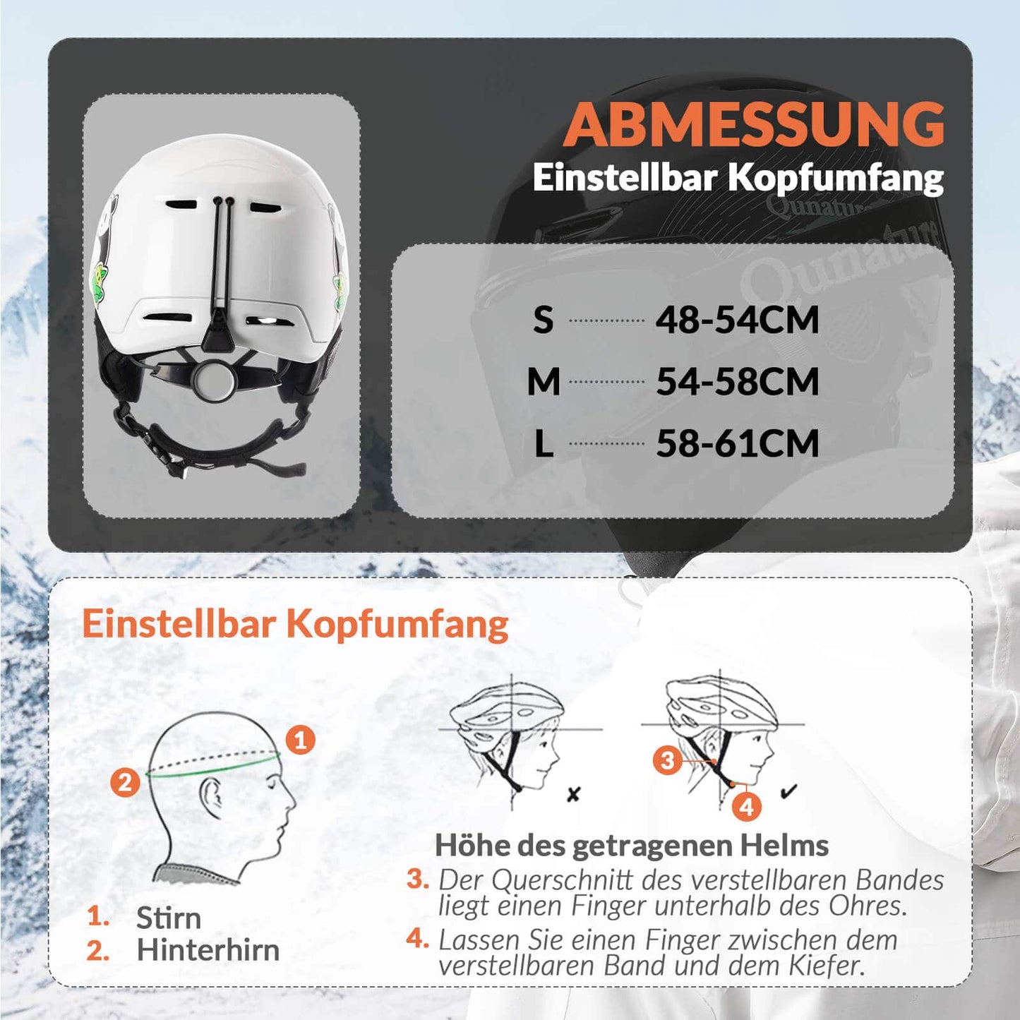 ROCKBROS-Qunature Skihelm mit Ohrenschützern Schneehelm Winter für Skifahren