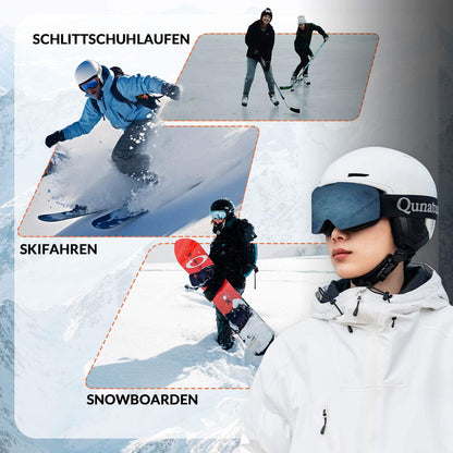 ROCKBROS-Qunature Skihelm mit Ohrenschützern Schneehelm Winter für Skifahren