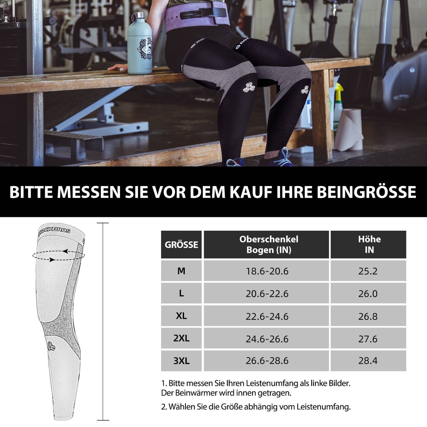 ROCKBROS Radsport Beinlinge Winter Beinwärmer für Damen & Herren