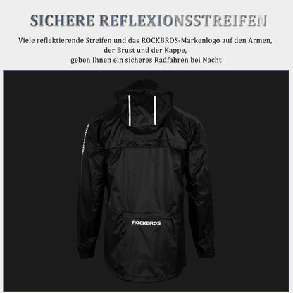 ROCKBROS Radsport Regenjacke Herren Wasserabweisend Leicht Fahrradjacke