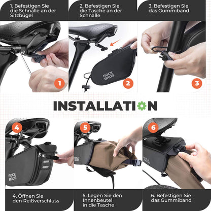 ROCKBROS Satteltasche Wasserdichte Fahrradtasche Erweiterbar mit Innentasche