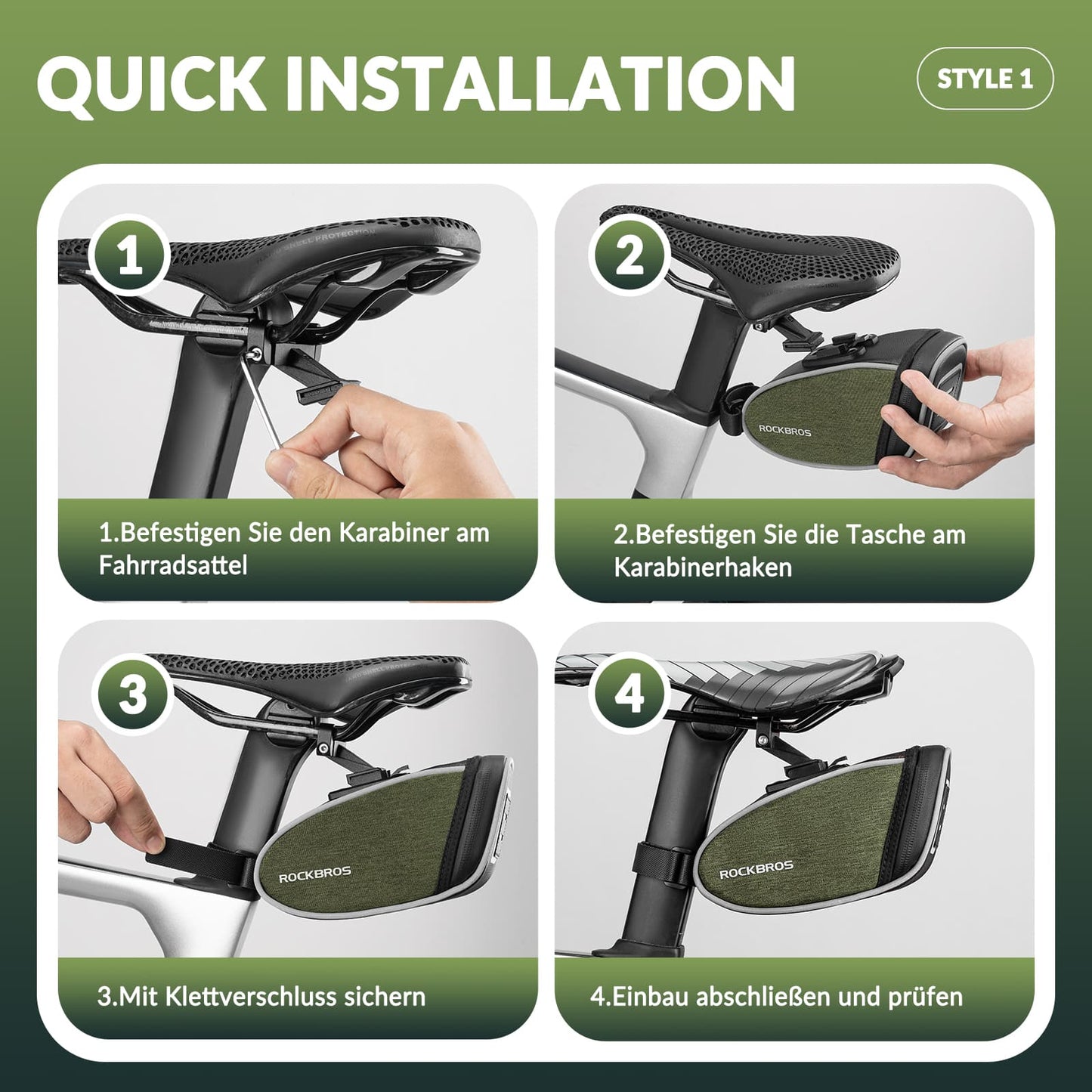 ROCKBROS Satteltaschen Wasserabweisend Werkzeugtasche 2024 neuer Stil