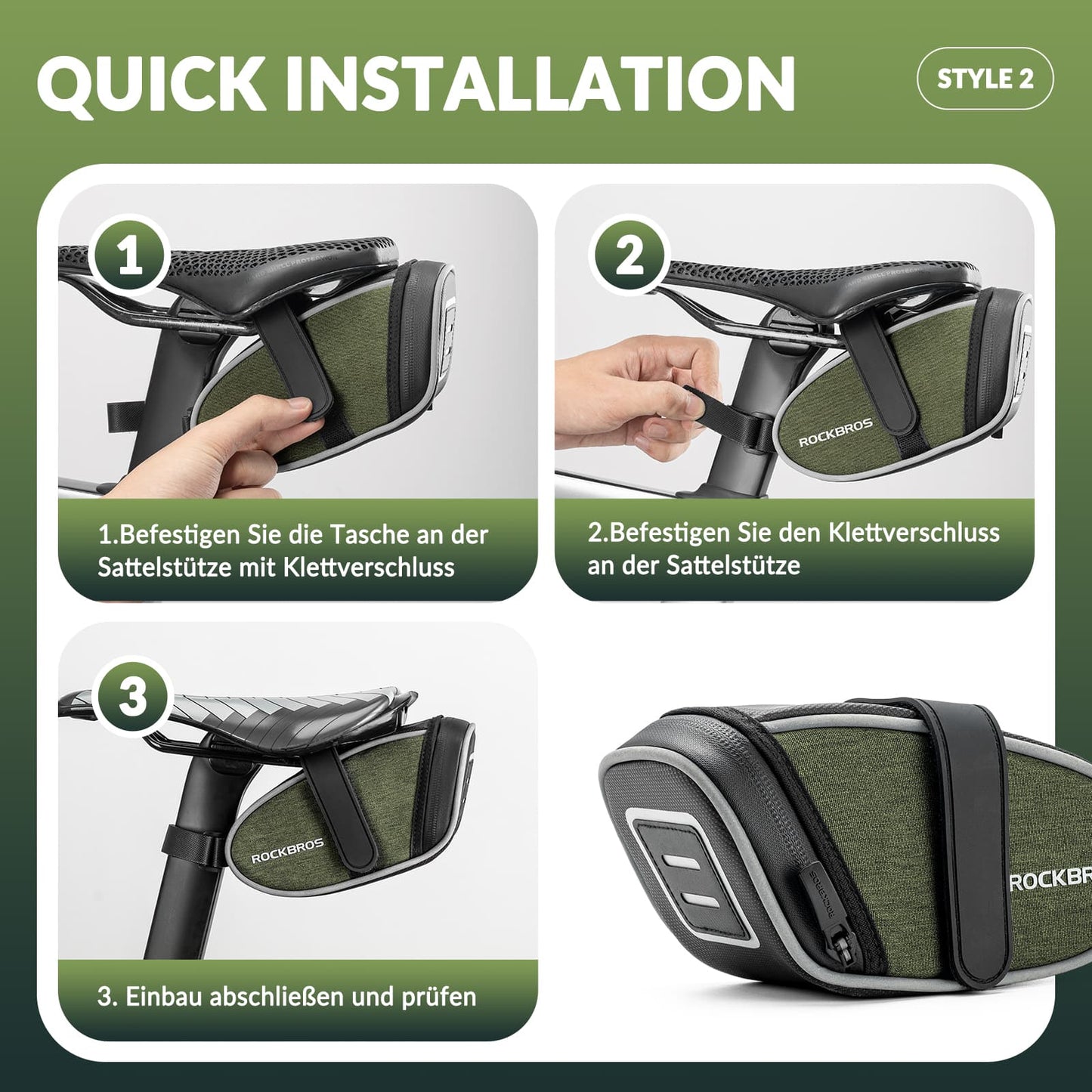 ROCKBROS Satteltaschen Wasserabweisend Werkzeugtasche 2024 neuer Stil