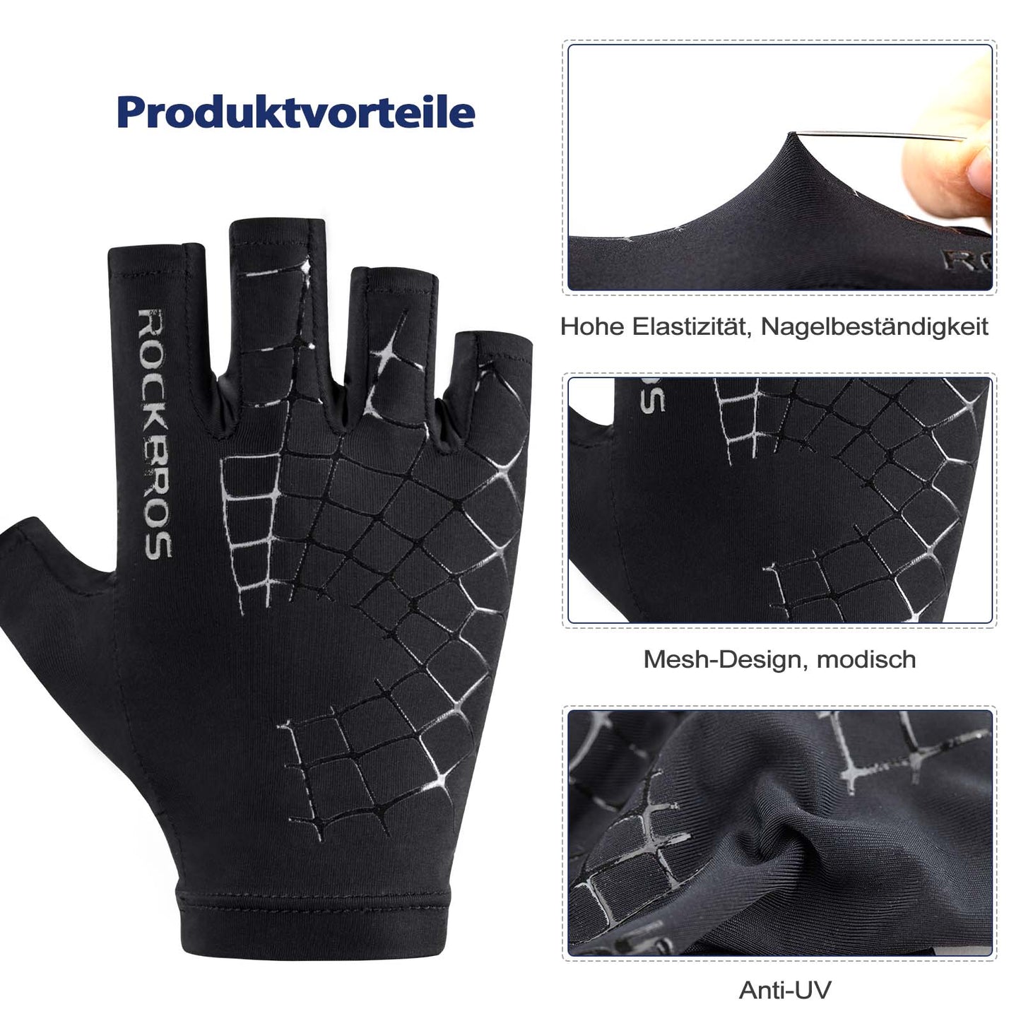 ROCKBROS Sommer atmungsaktive Sport-Radhandschuhe für Männer und Frauen