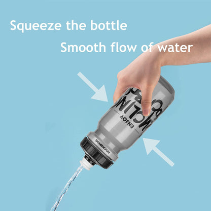 ROCKBROS Sport Trinkflasche 600 ml aus PP5 mit Staubschutzhülle geliefert