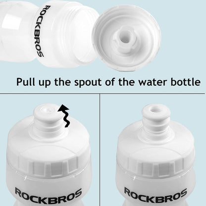 ROCKBROS Sport Trinkflasche 600 ml aus PP5 mit Staubschutzhülle geliefert