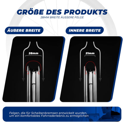 ROCKBROS T700 Carbon Laufradsatz 28‘‘ 50mm Scheibenbremse Steckachse Laufrad Set für Rennrad und SHIMANO 8-12 Fach 24 Speichen 36T-Stahllager