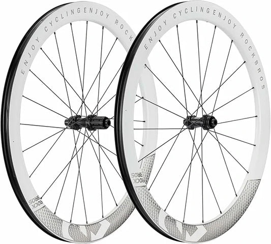 ROCKBROS T700 Carbon Laufradsatz 28‘‘ 50mm Scheibenbremse Steckachse Laufrad Set für Rennrad und SHIMANO 8-12 Fach 24 Speichen 36T-Stahllager