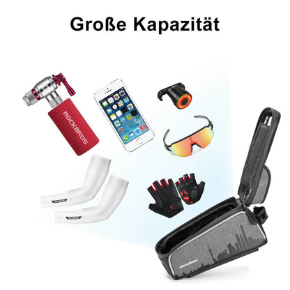 ROCKBROS wasserdicht Oberrohrtasche mit Touchscreen für Handy bis zu 6,5"